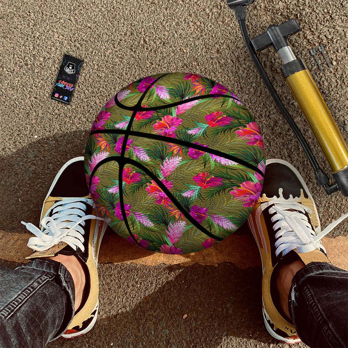 Alstroemeria Purple Pattern Basketball - Image 2