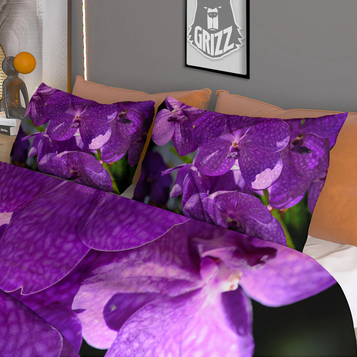 Alstroemeria Purple Print Duvet Cover Bedding Set - Image 3