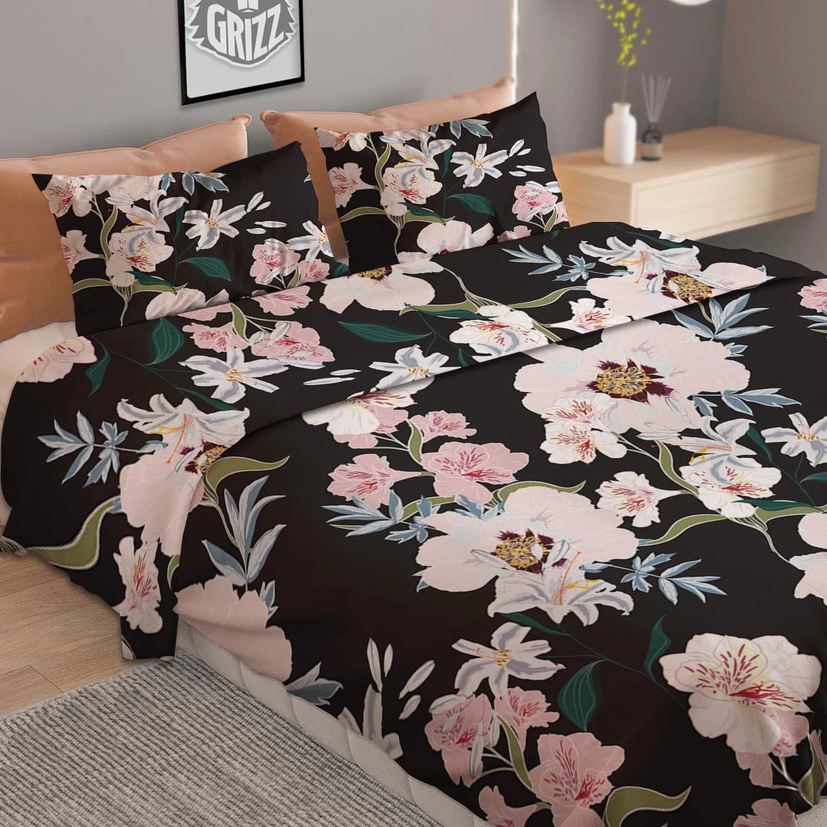 Alstroemeria Tropical Print Pattern Duvet Cover Bedding Set - Image 2