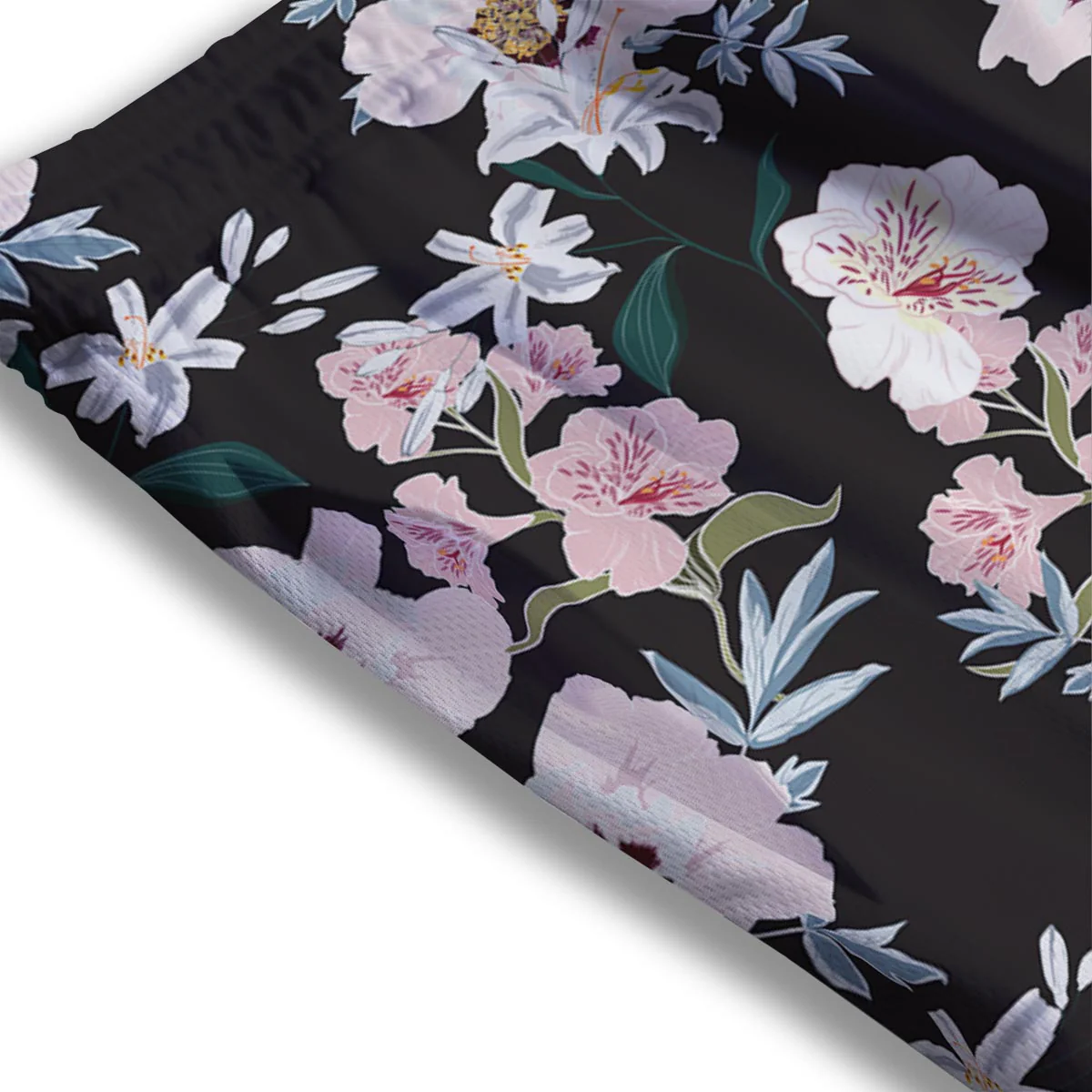 Alstroemeria Tropical Print Pattern Mesh Shorts - Image 3