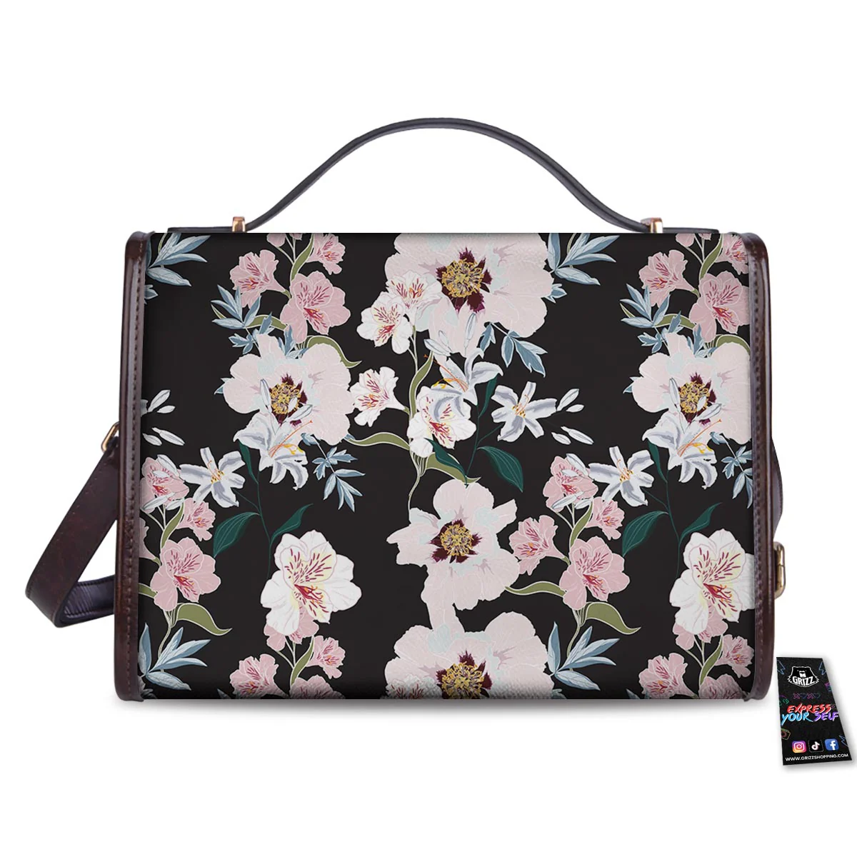Alstroemeria Tropical Print Pattern Women's Satchel Bag - Image 2