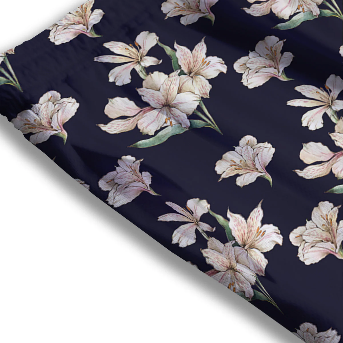 Alstroemeria Watercolor Print Pattern Mesh Shorts - Image 3