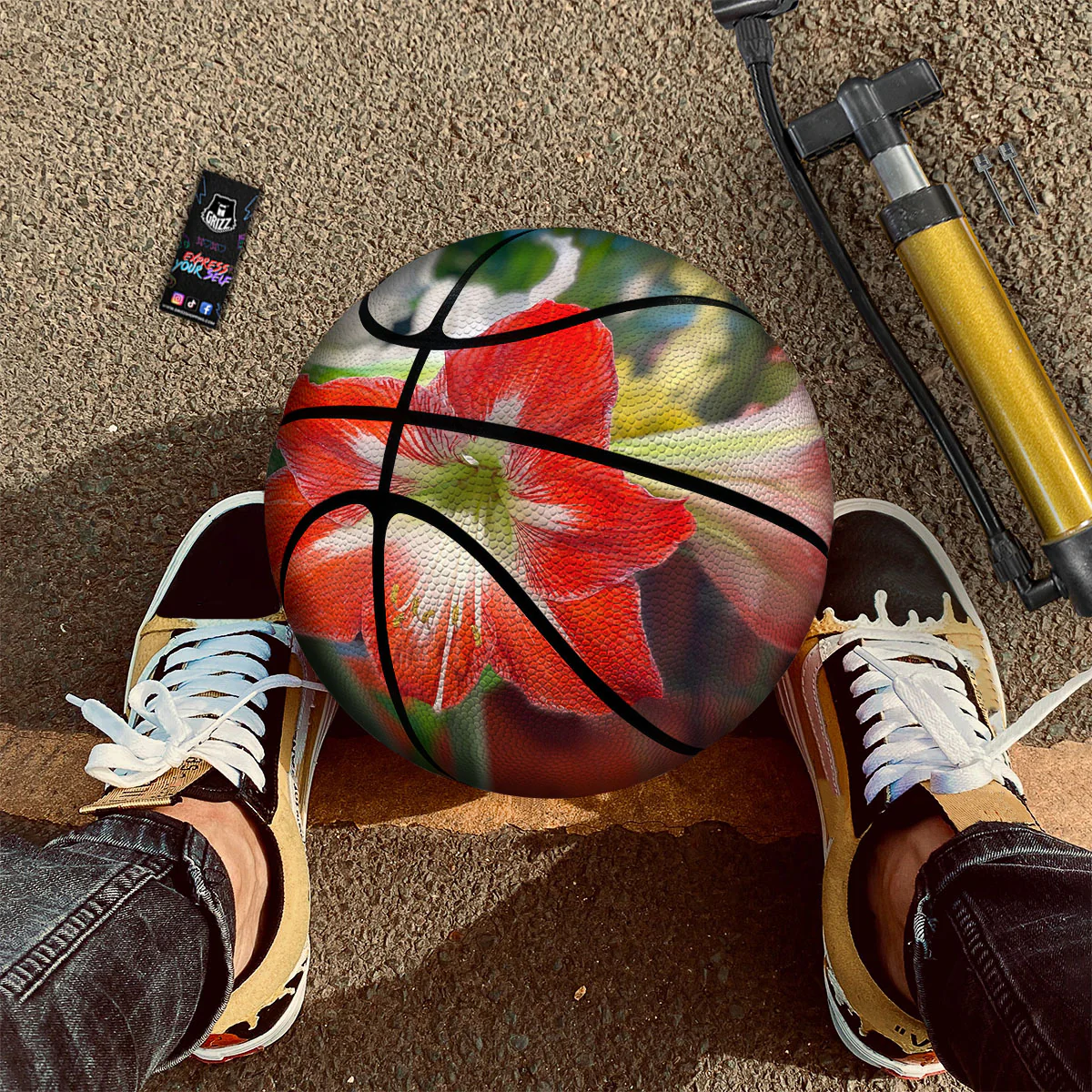 Amaryllis White And Red Print Basketball - Image 2
