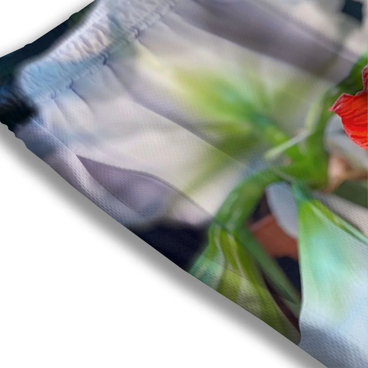 Amaryllis White And Red Print Mesh Shorts - Image 3
