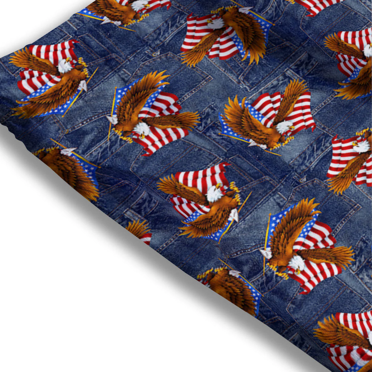 American Eagle Denim Print Pattern Mesh Shorts - Image 3