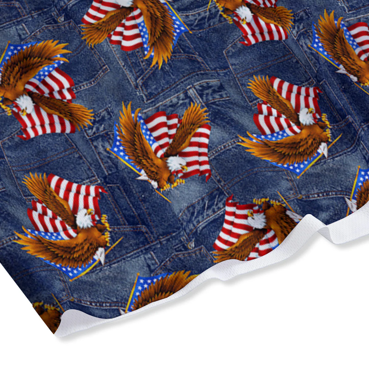 American Eagle Denim Print Pattern Mesh Shorts - Image 4