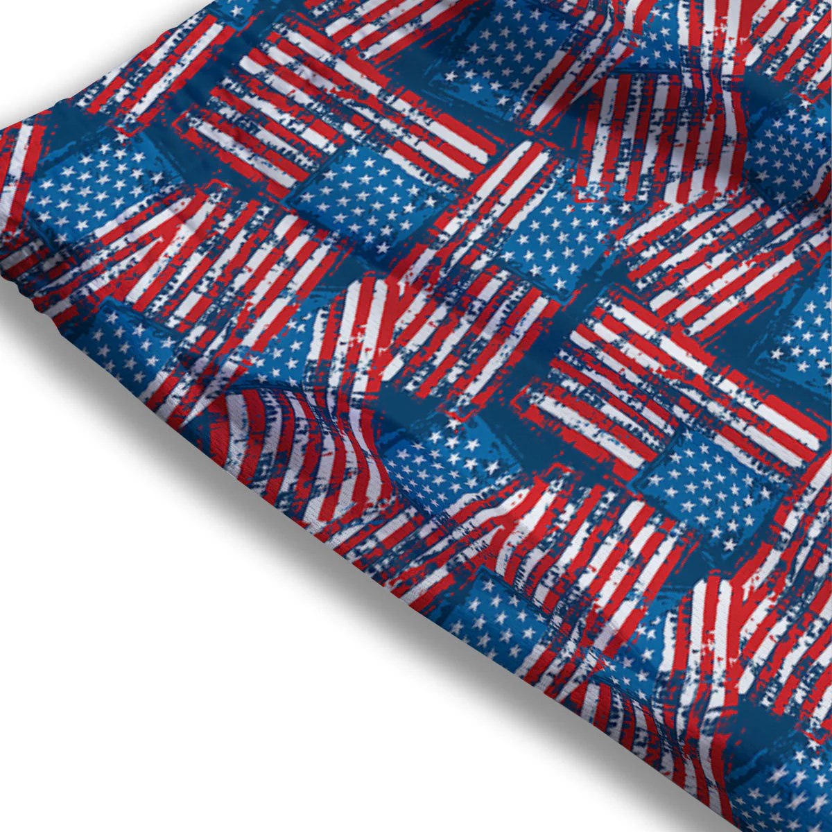 American Flag Grunge Print Pattern Mesh Shorts - Image 3