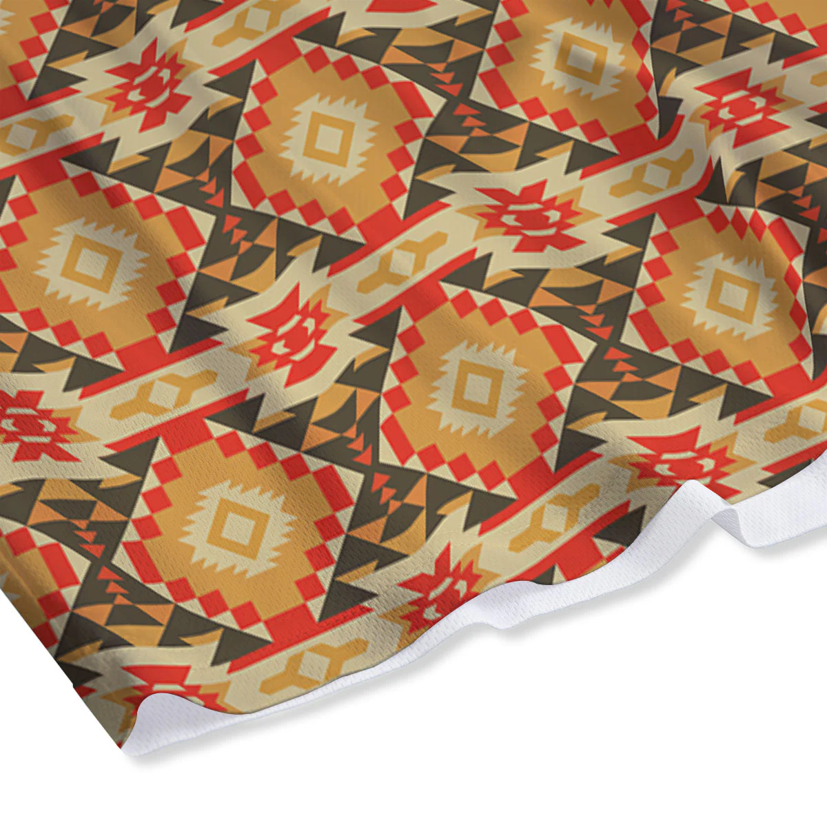 American Geometric Native Print Pattern Mesh Shorts - Image 4