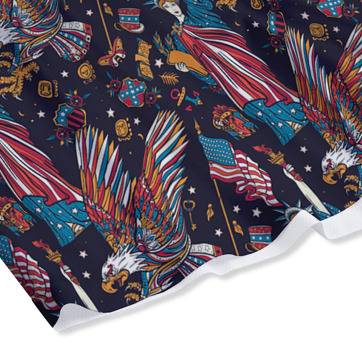 American Independence Day Print Pattern Mesh Shorts - Image 4