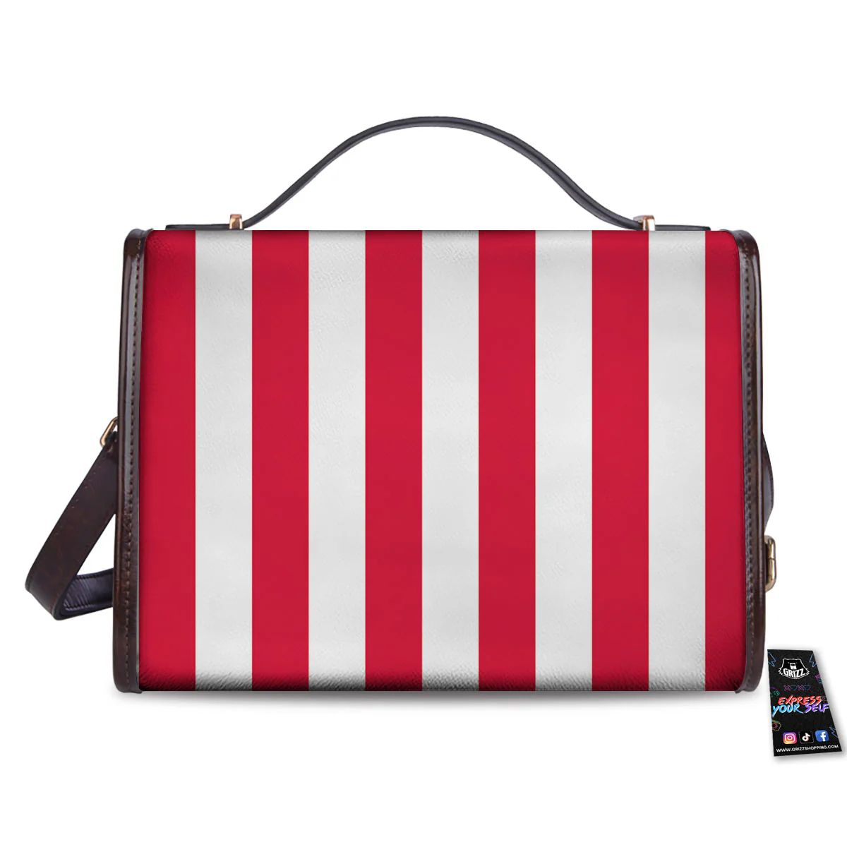 American Military Flag Print Women's Satchel Bag - Image 2