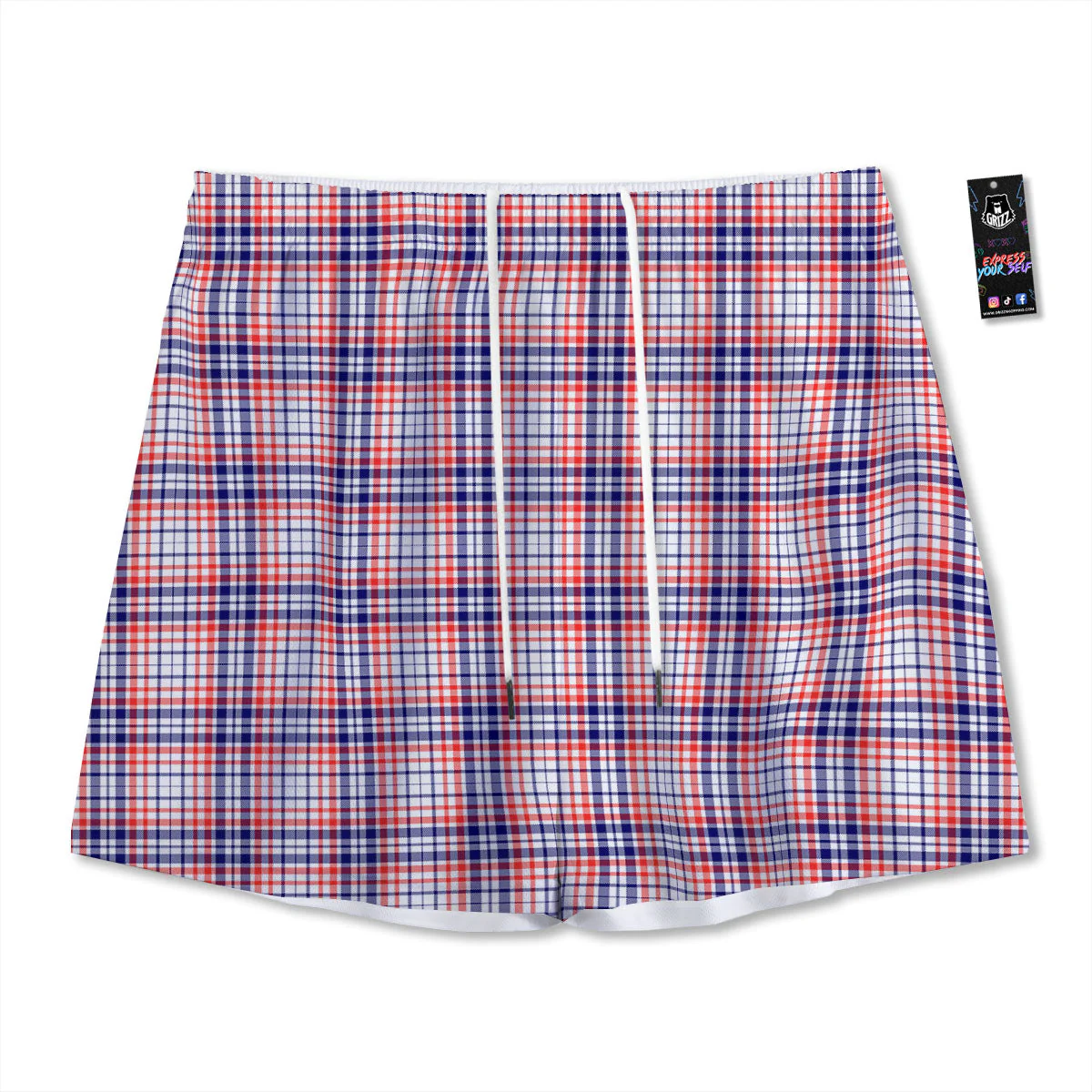 American Plaid Fourth of July Print Mesh Shorts
