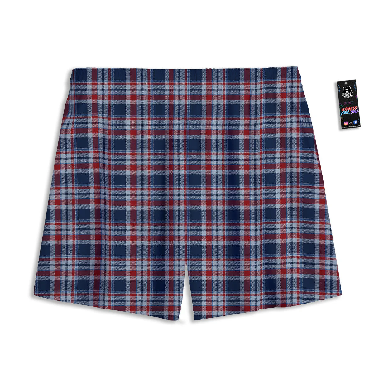 American Plaid Print Pattern Mesh Shorts - Image 2