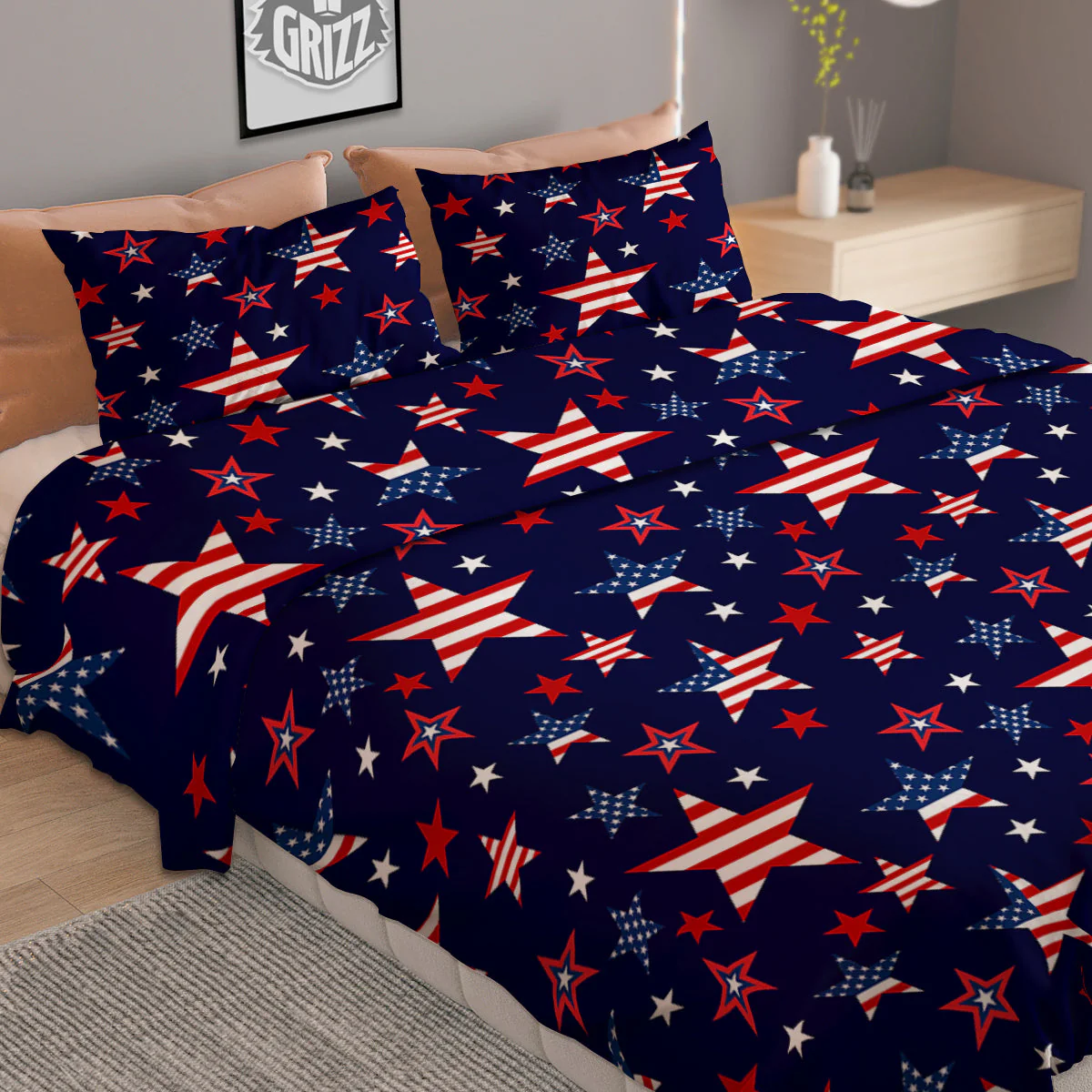 American Star Print Pattern Duvet Cover Bedding Set - Image 2