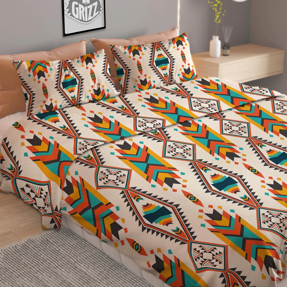 American Tribal Native Print Pattern Duvet Cover Bedding Set - Image 2