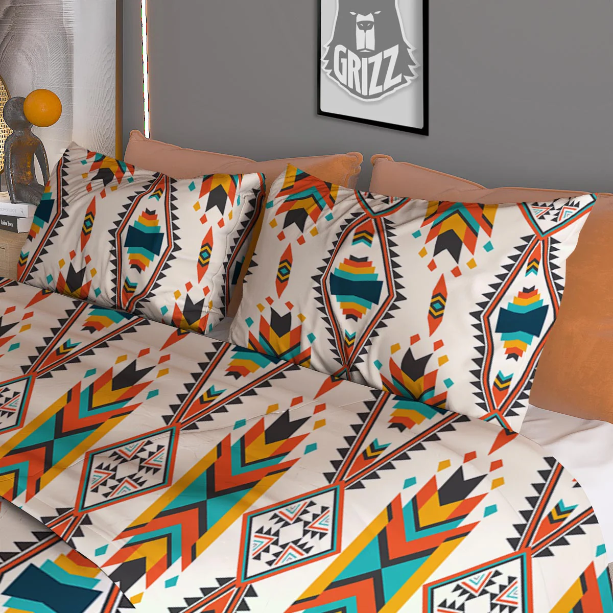 American Tribal Native Print Pattern Duvet Cover Bedding Set - Image 3