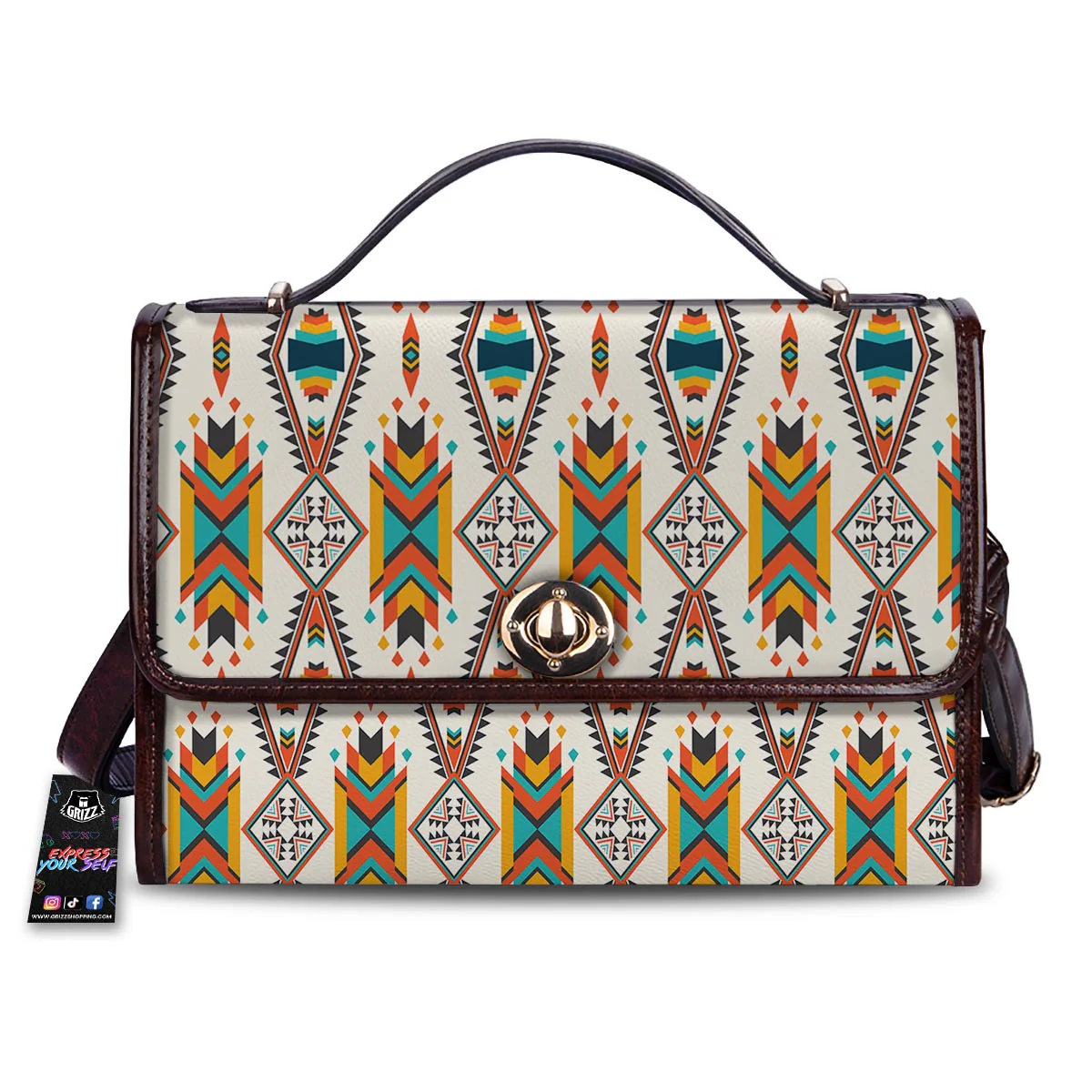 American Tribal Native Print Pattern Women's Satchel Bag