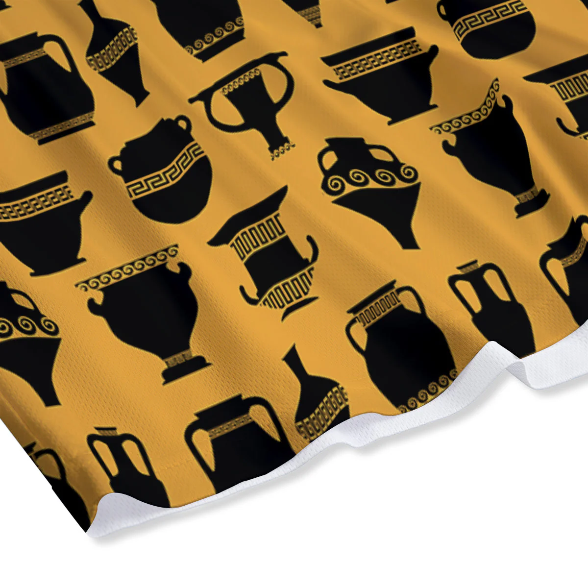Amphora Black And Yellow Print Pattern Mesh Shorts - Image 4