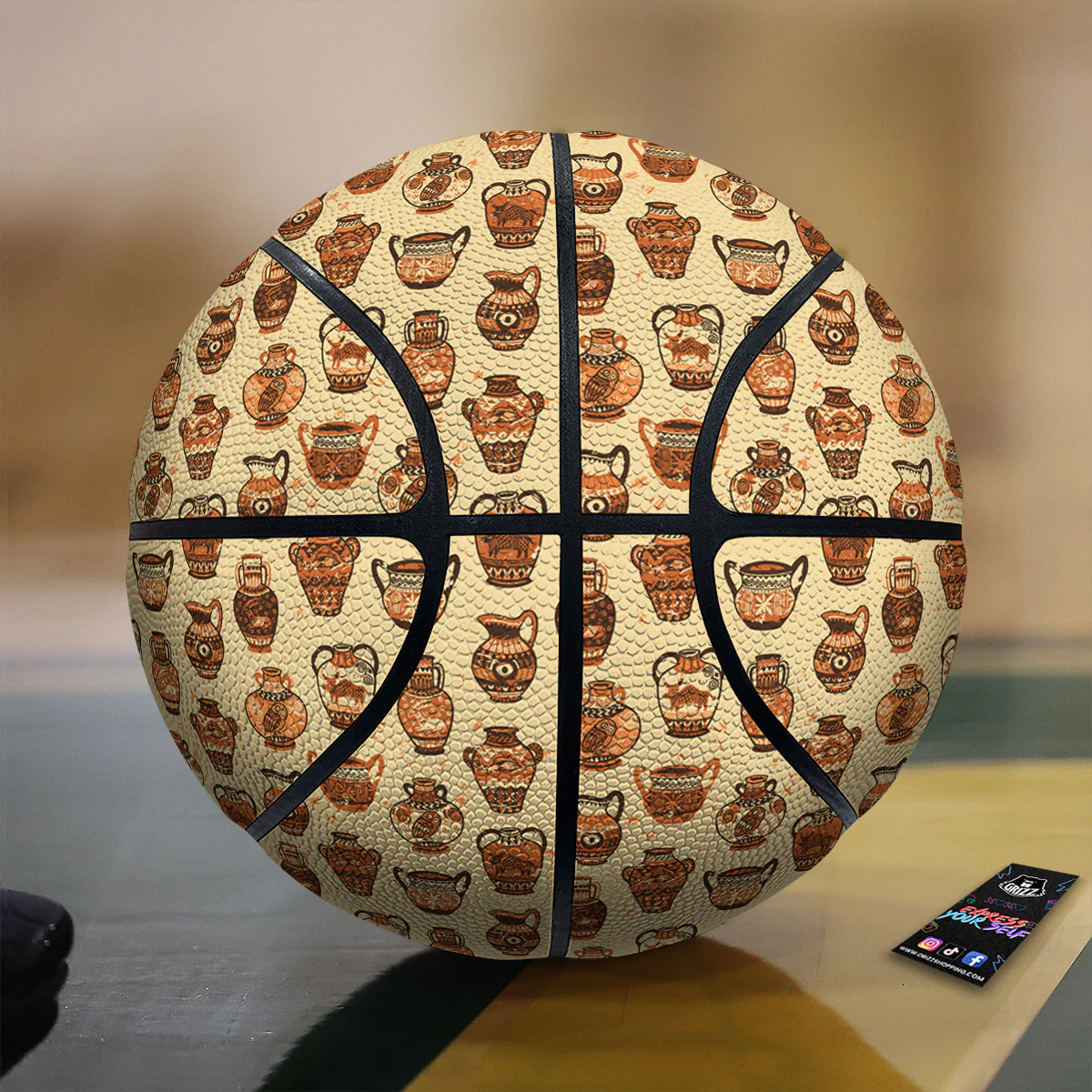 Amphora Greek Vintage Print Pattern Basketball