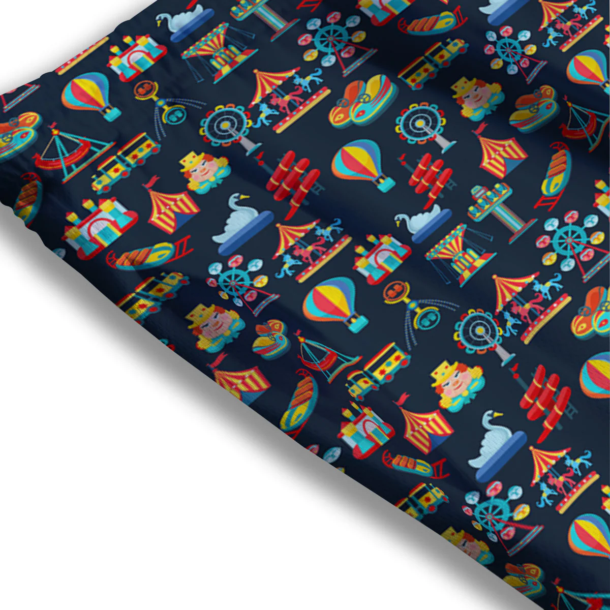 Amusement Park Colorful Print Pattern Mesh Shorts - Image 3