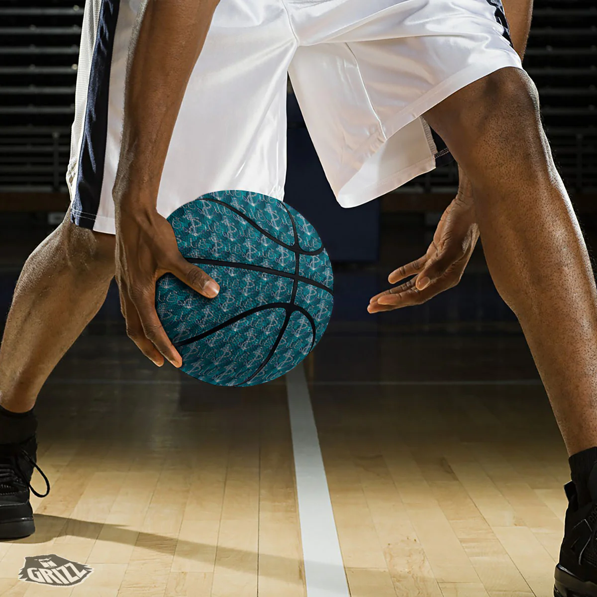 Anchor Blue Print Pattern Basketball - Image 3