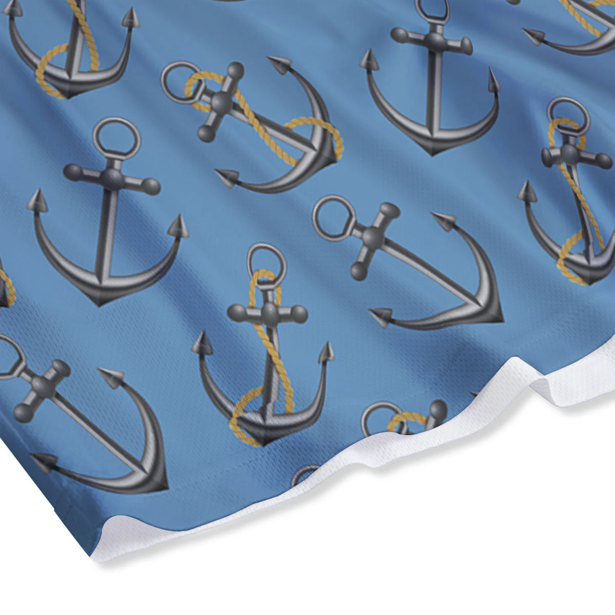 Anchor Nautical Print Pattern Mesh Shorts - Image 4