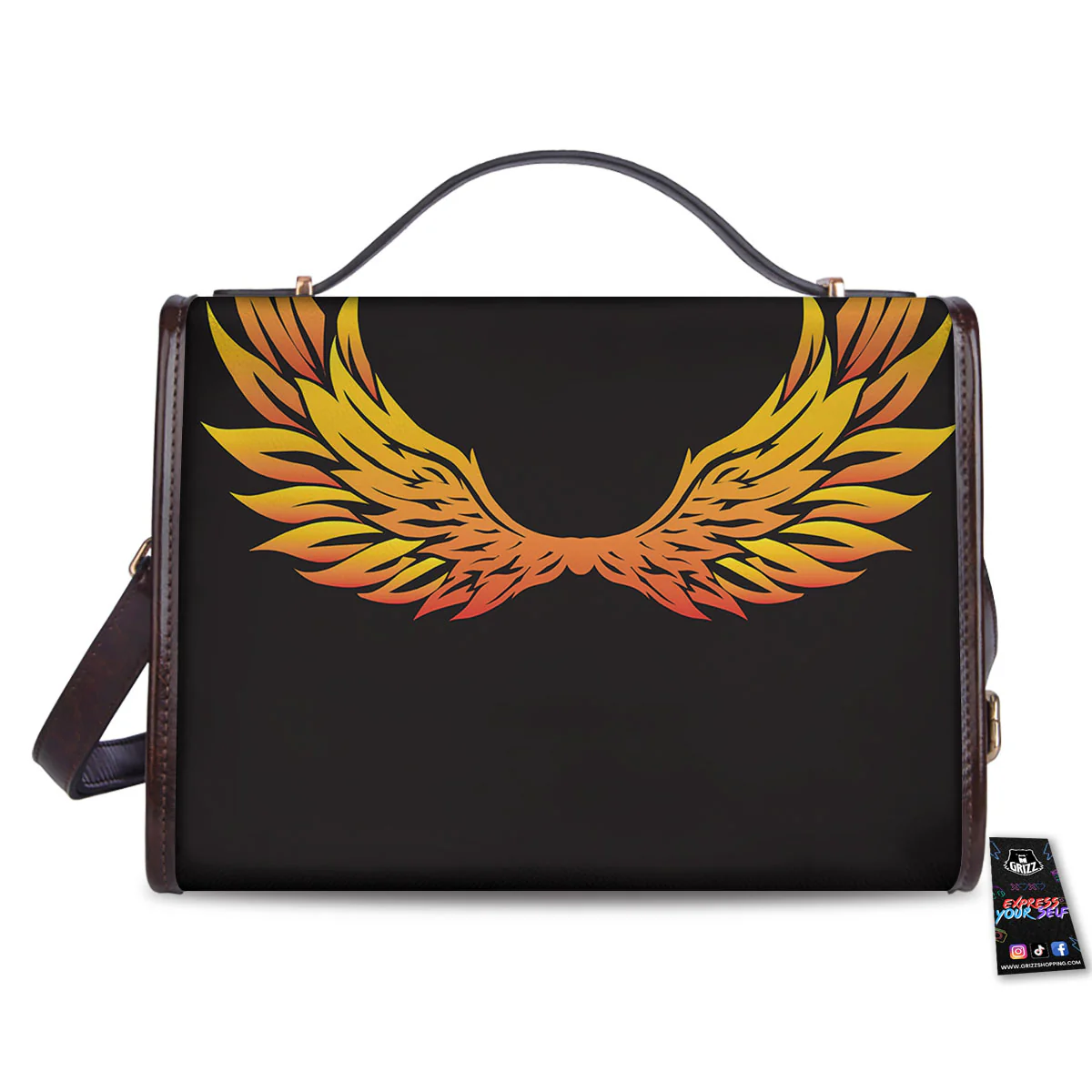 Angel Phoenix Print Women's Satchel Bag - Image 2
