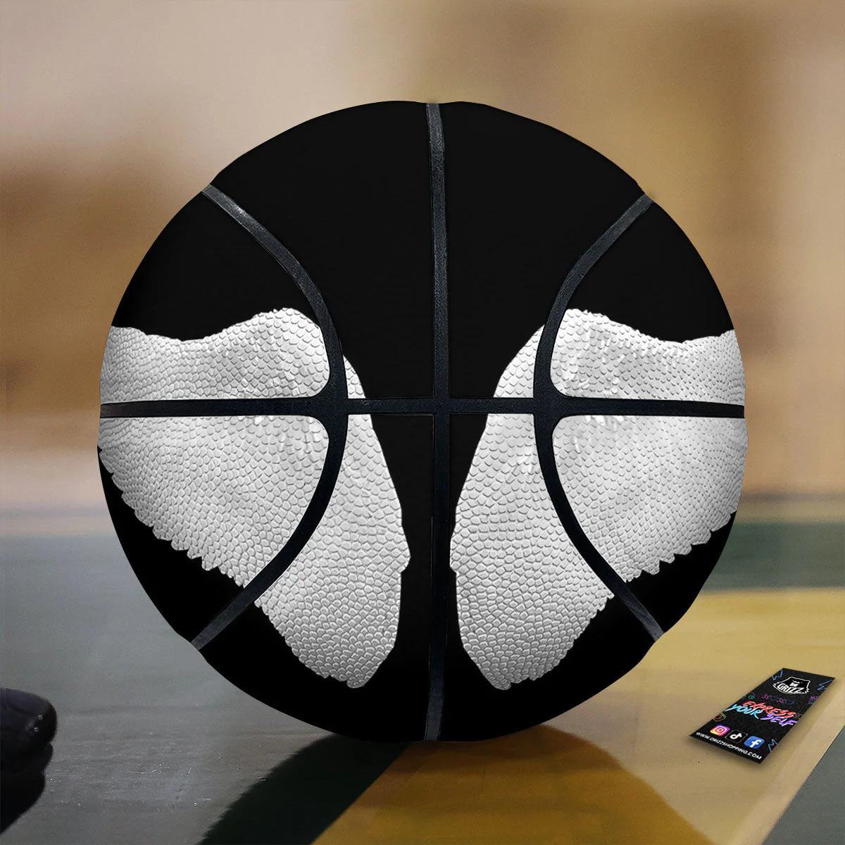Angel Wings White Print Basketball