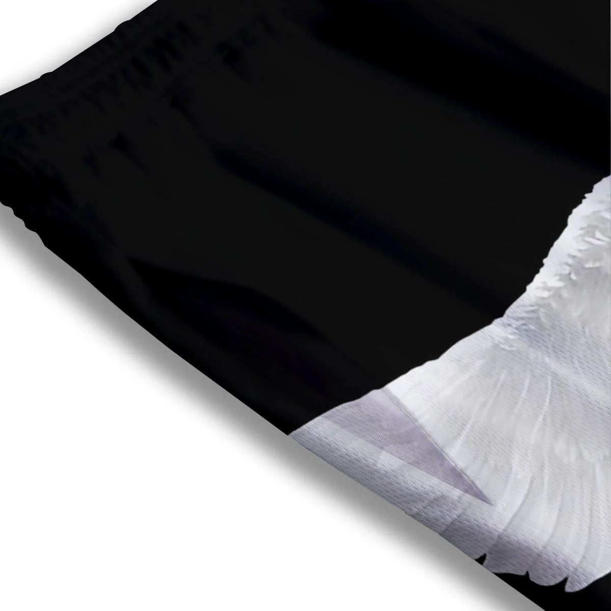 Angel Wings White Print Mesh Shorts - Image 3
