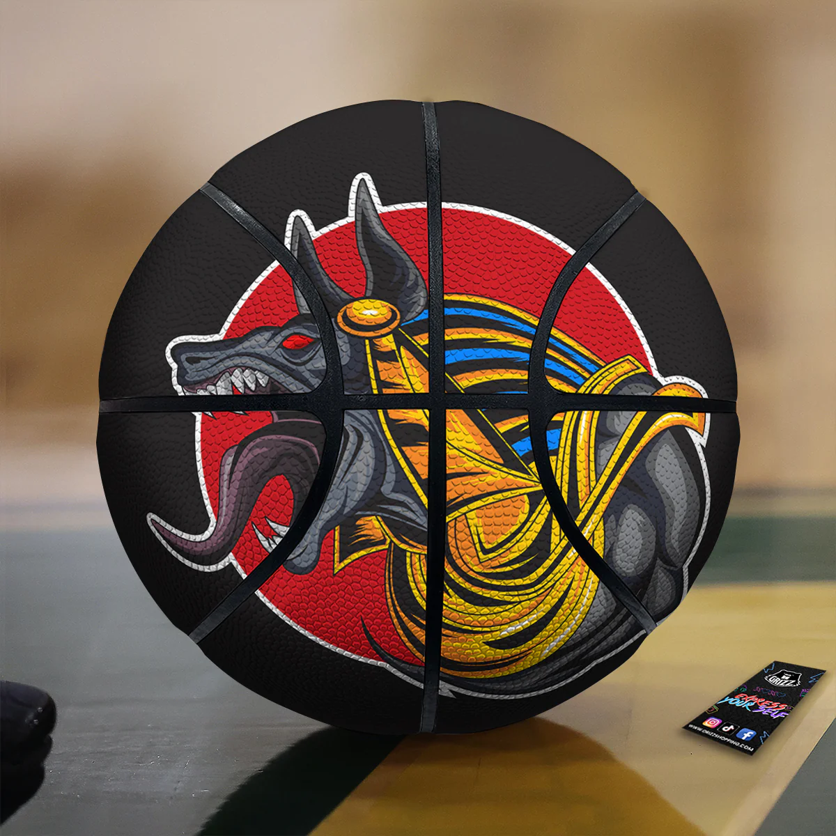 Angry Anubis Print Basketball