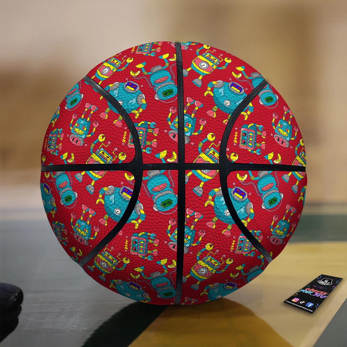 Angry Robot Print Pattern Basketball
