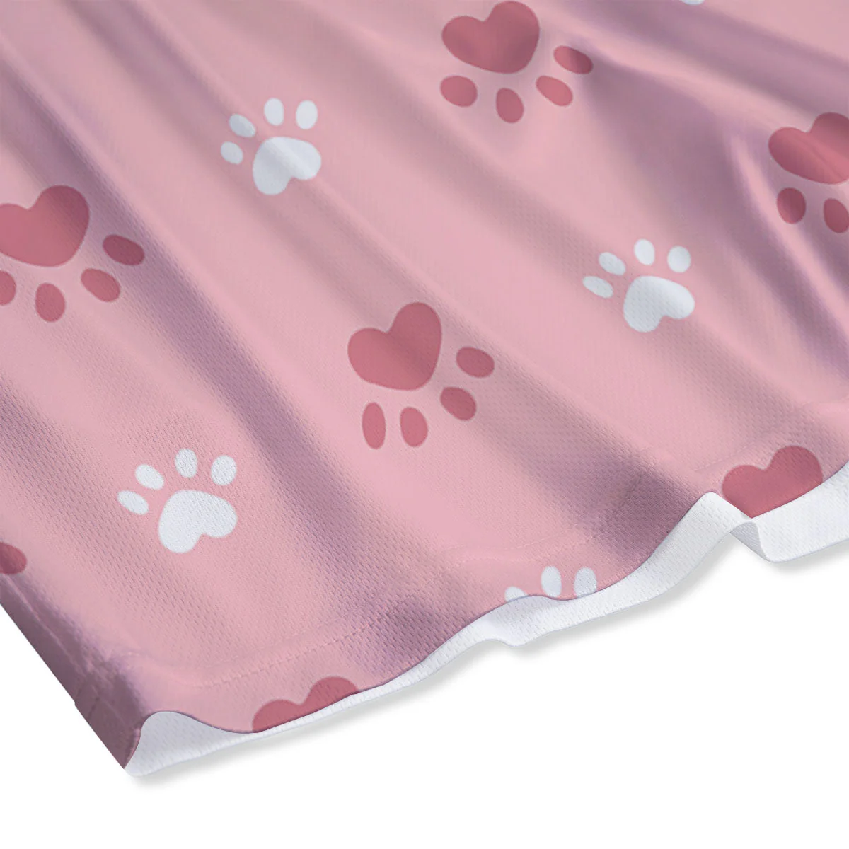 Animal Paw White And Pink Print Pattern Mesh Shorts - Image 4