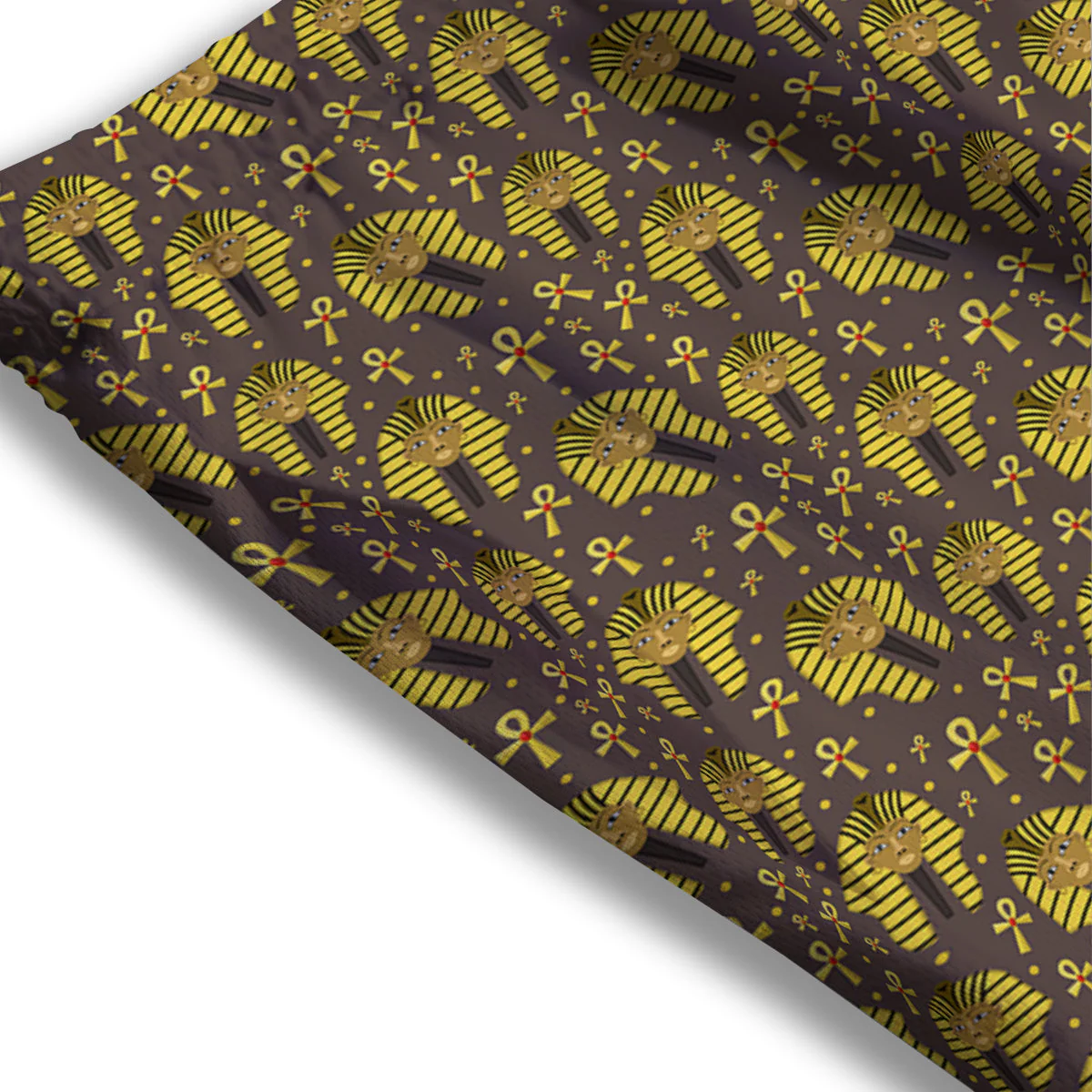 Ankh And Pharaoh Print Pattern Mesh Shorts - Image 3
