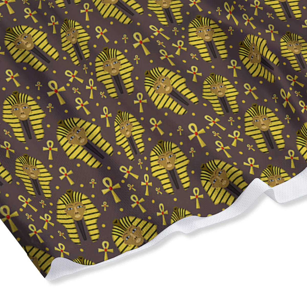 Ankh And Pharaoh Print Pattern Mesh Shorts - Image 4