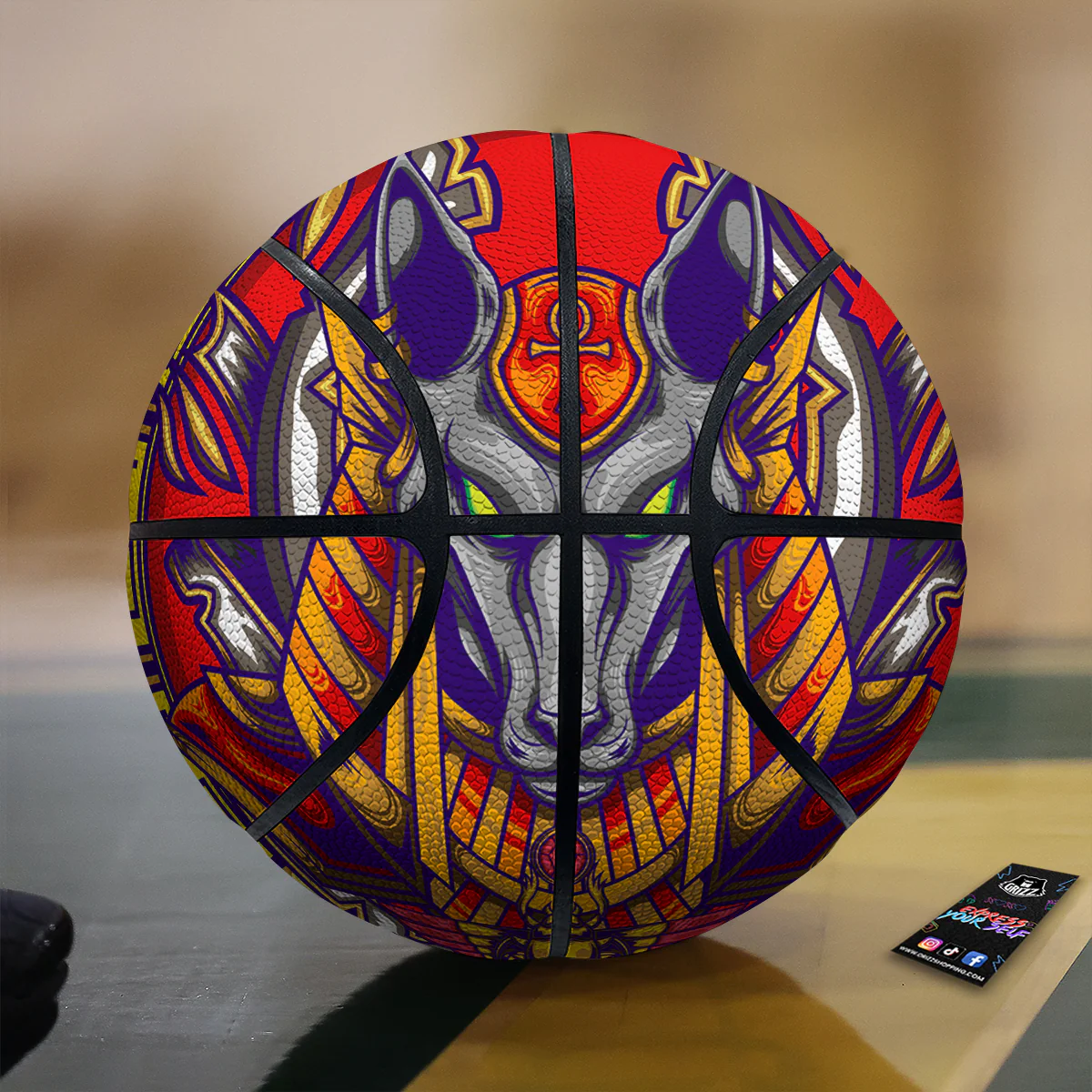 Anubis Exotic Egyptian Print Basketball