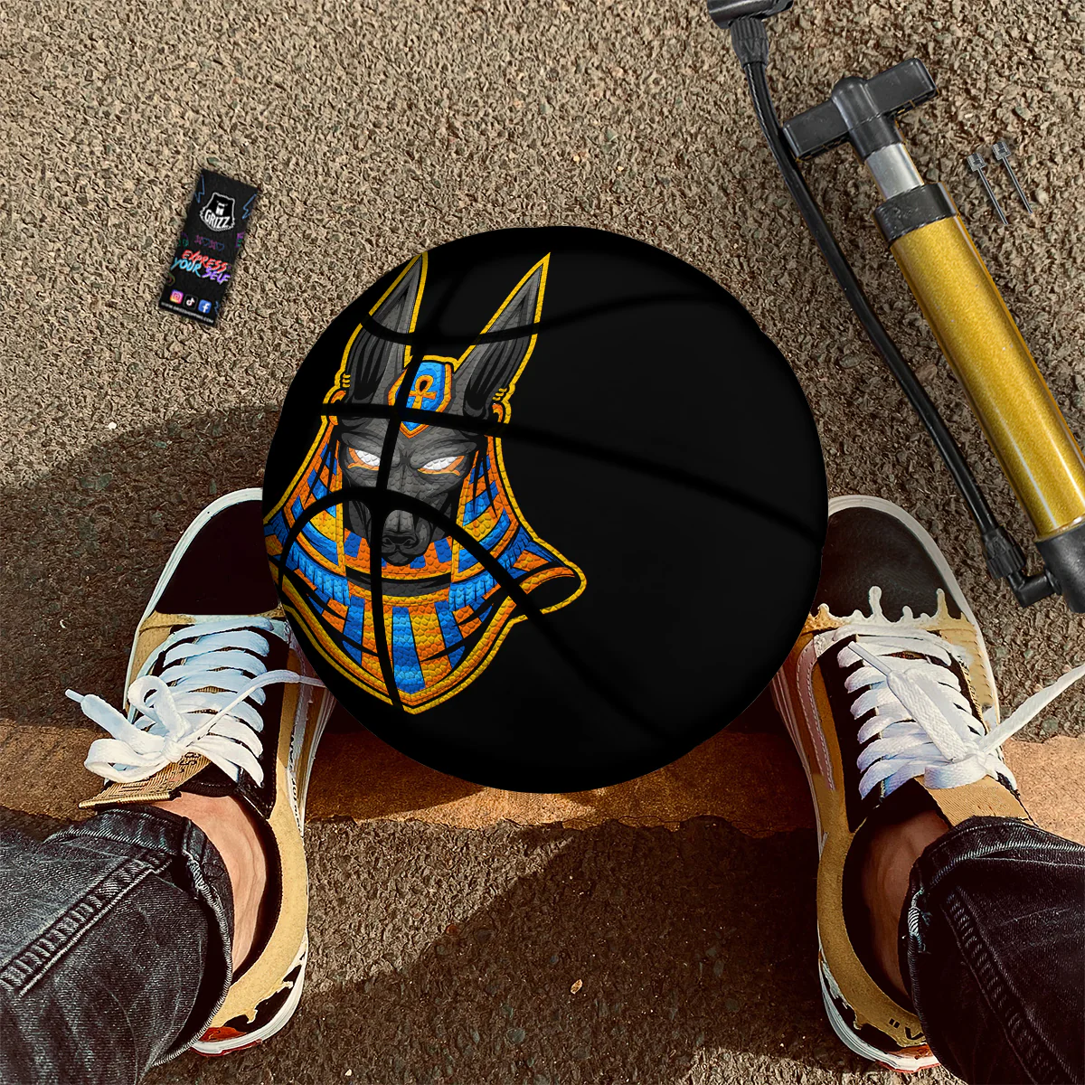 Anubis God Print Basketball - Image 2