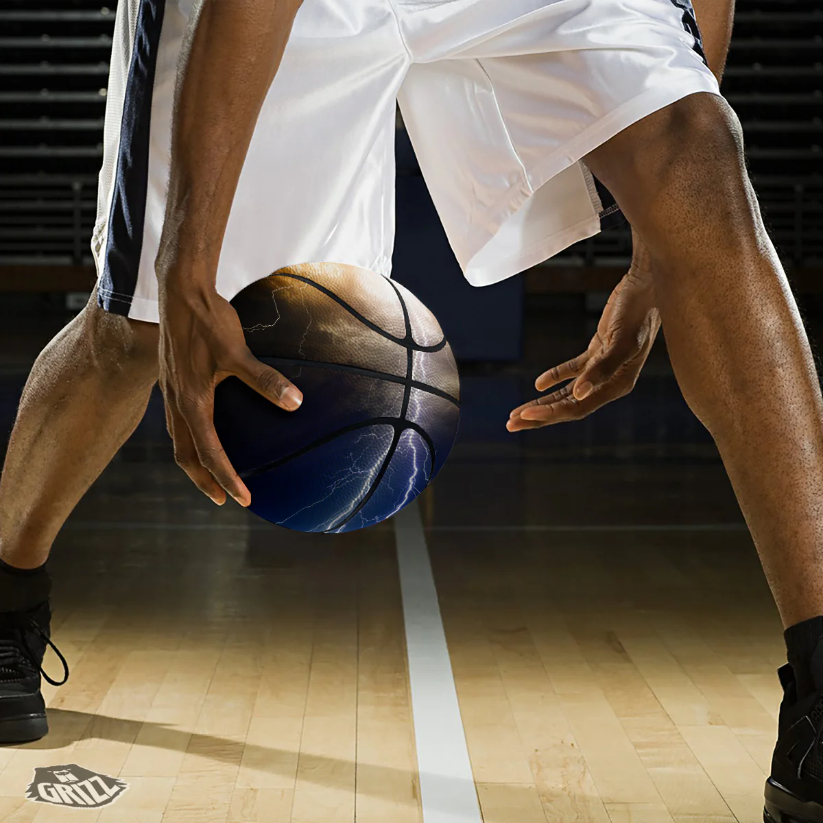 Apocalyptic Lightnings Print Basketball - Image 3