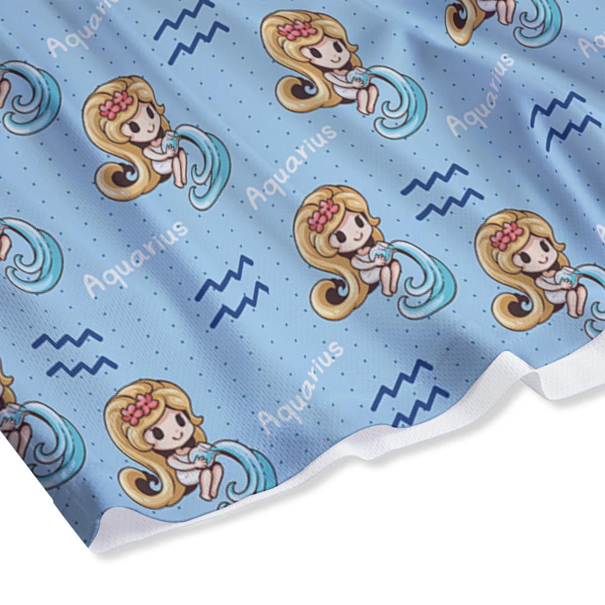 Aquarius Cute Cartoon Print Pattern Mesh Shorts - Image 4