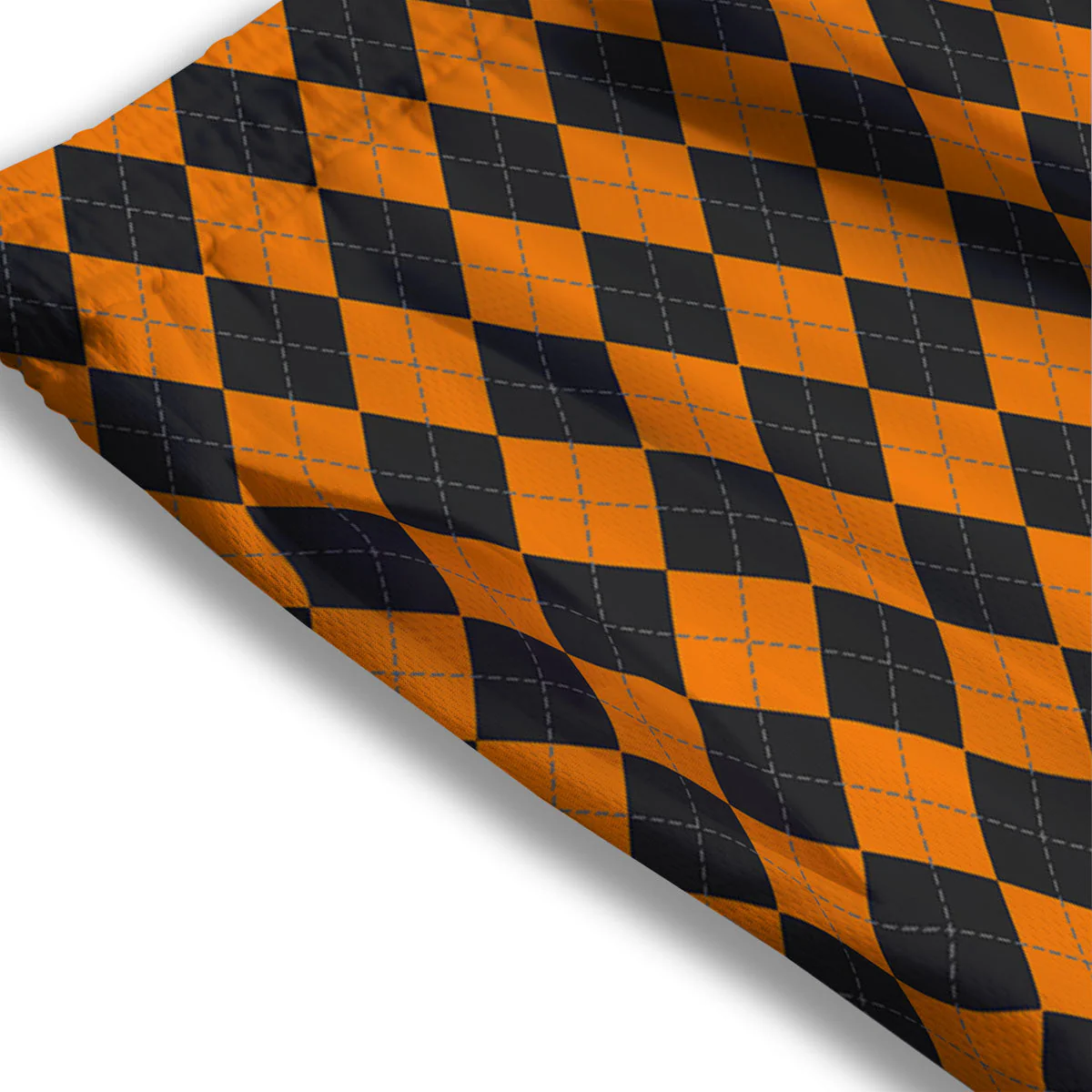 Argyle Black And Orange Print Mesh Shorts - Image 3