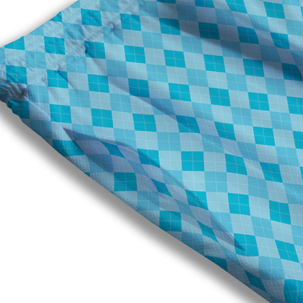 Argyle Classic Blue Print Pattern Mesh Shorts - Image 3