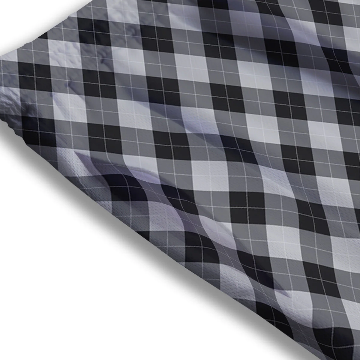 Argyle Dark Grey Print Pattern Mesh Shorts - Image 3