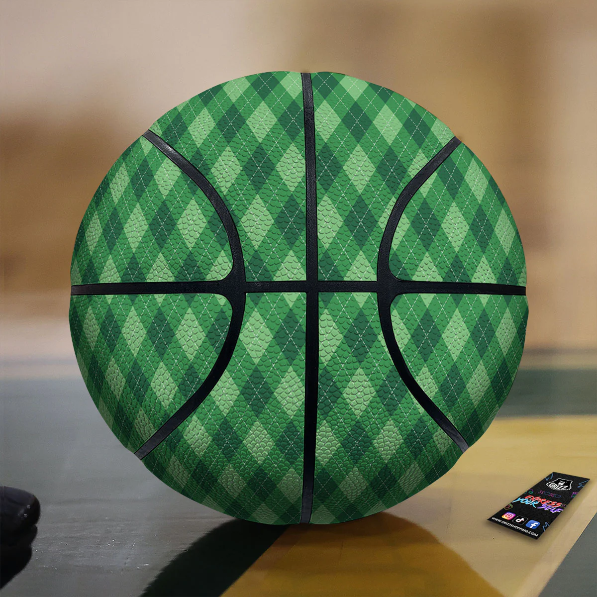 Argyle Forest Green Print Pattern Basketball