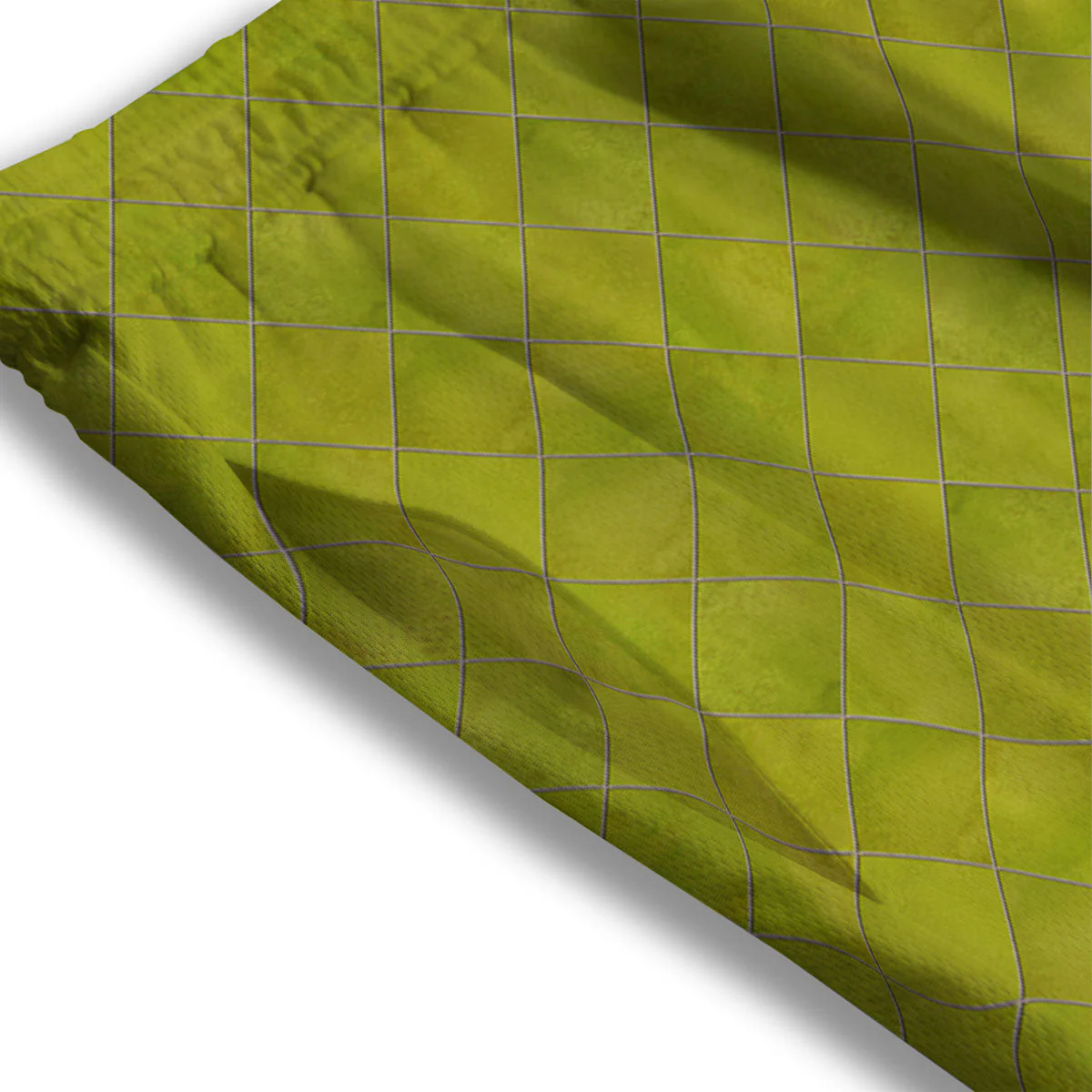 Argyle Grass Green Print Pattern Mesh Shorts - Image 3