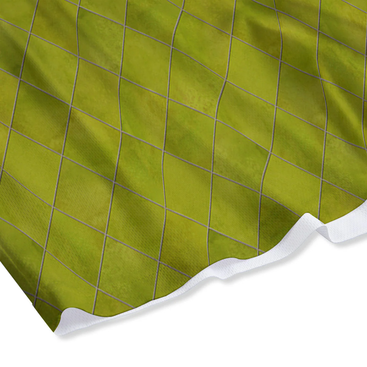 Argyle Grass Green Print Pattern Mesh Shorts - Image 4