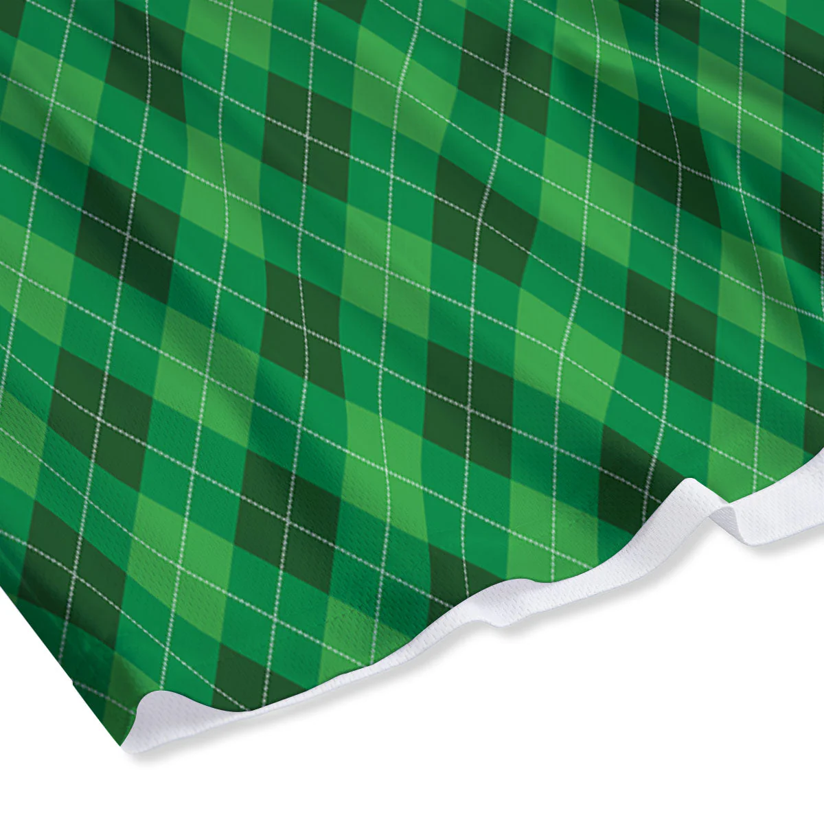 Argyle Green Print Pattern Mesh Shorts - Image 4
