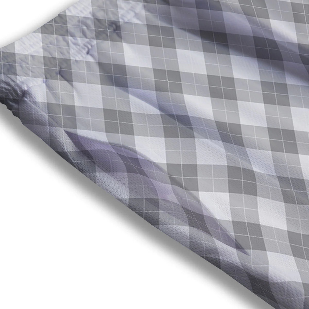 Argyle Grey Print Pattern Mesh Shorts - Image 3