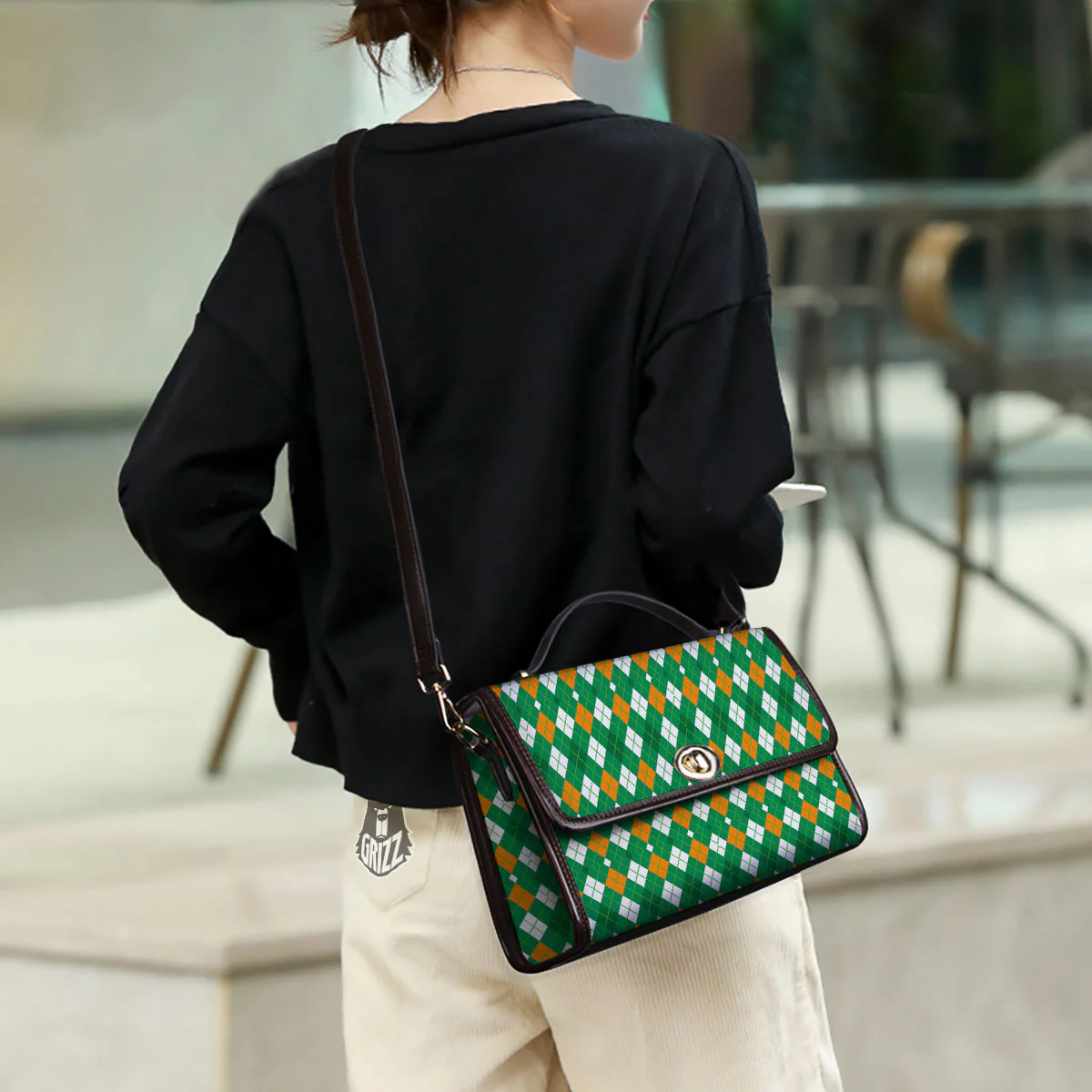 Argyle Irish Print Pattern Women's Satchel Bag - Image 3