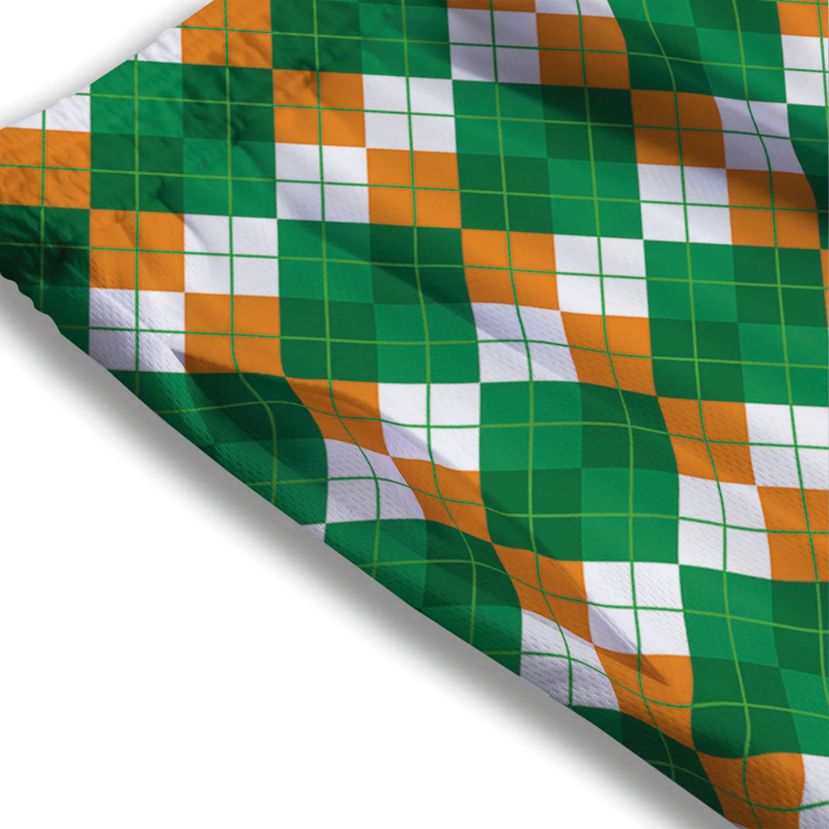 Argyle Irish Themed Print Pattern Mesh Shorts - Image 3