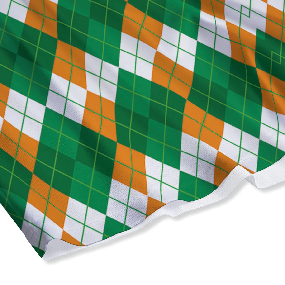 Argyle Irish Themed Print Pattern Mesh Shorts - Image 4