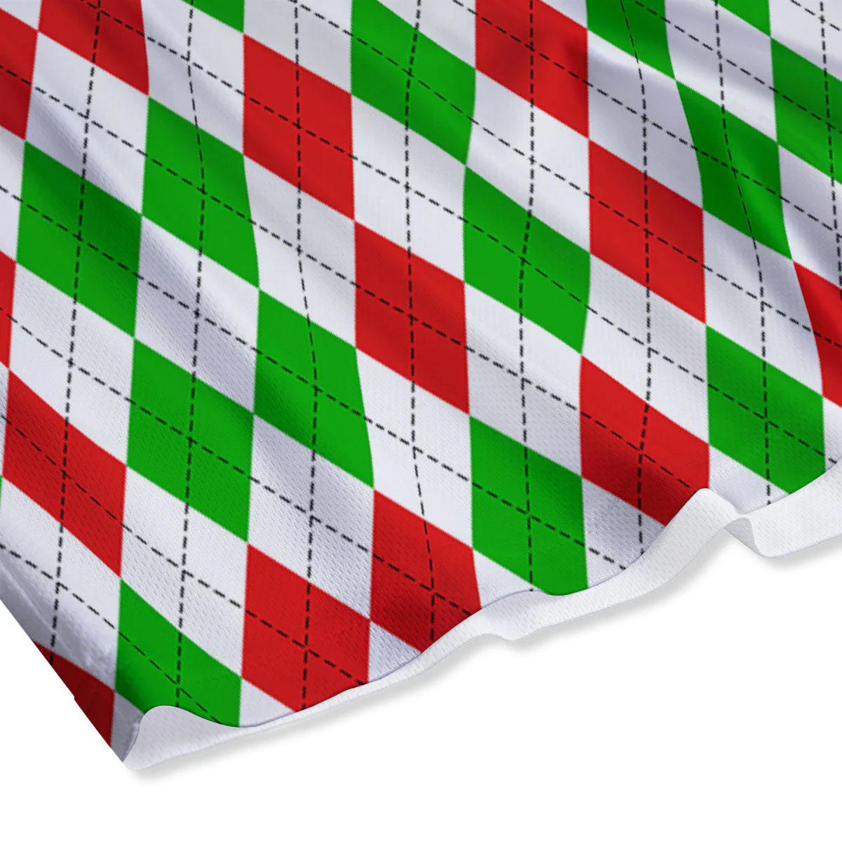 Argyle Merry Christmas Print Pattern Mesh Shorts - Image 4