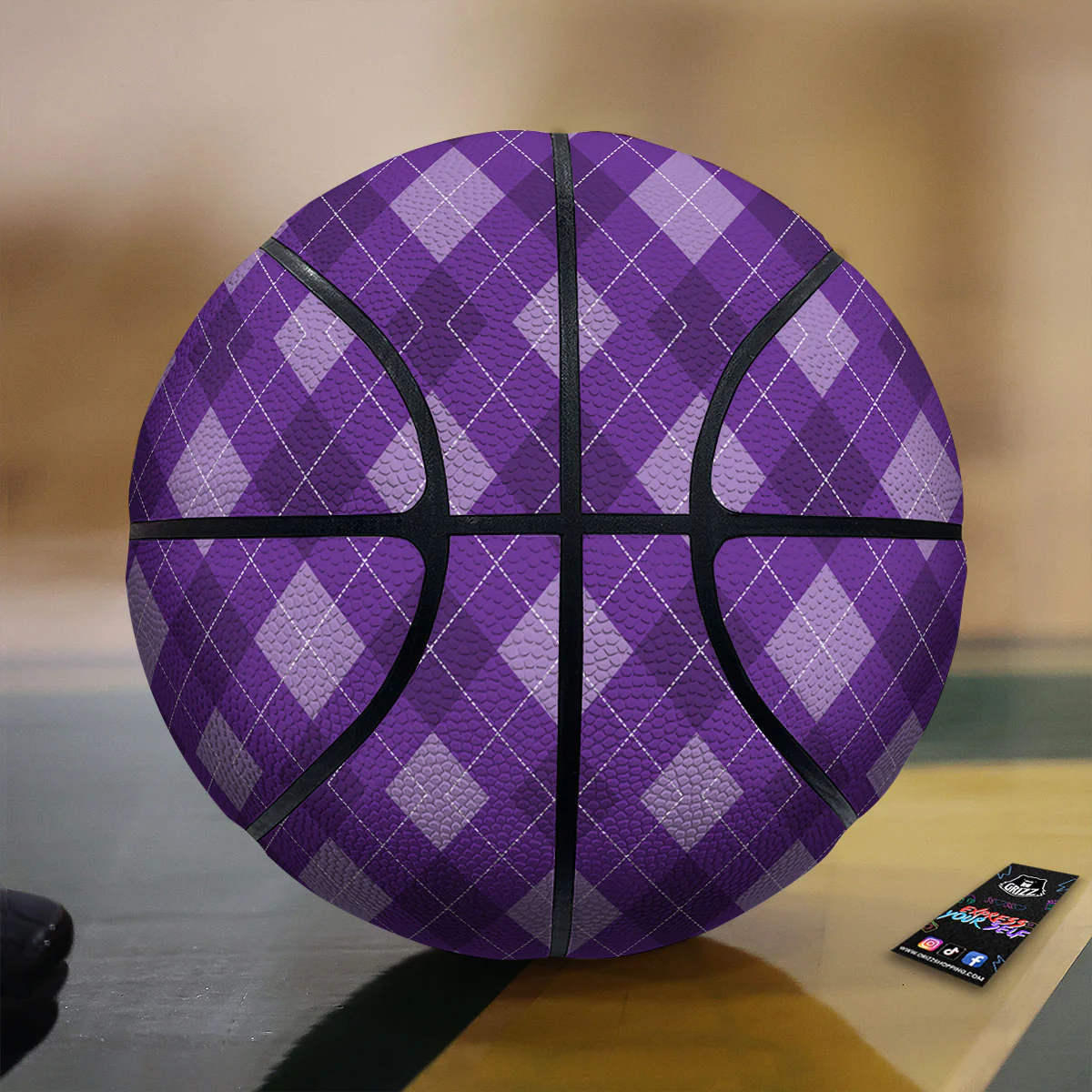 Argyle Purple Print Pattern Basketball